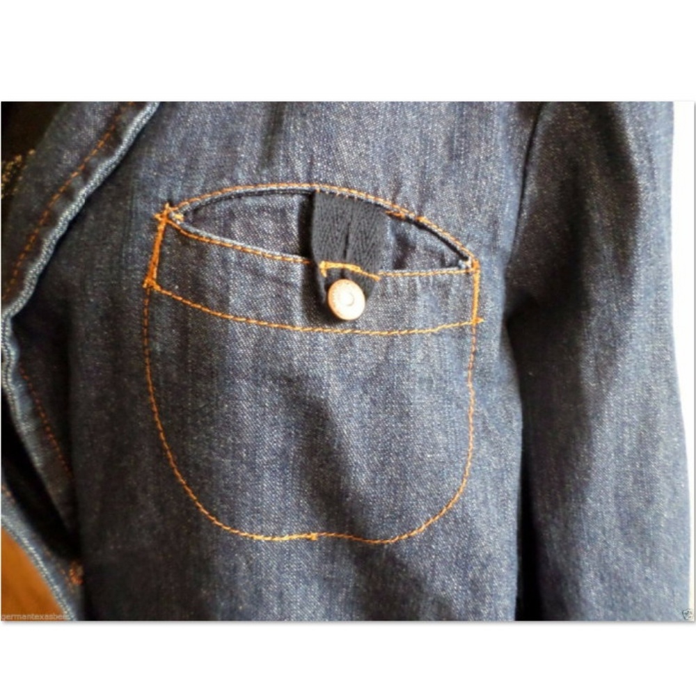 Havana Jack's Cafe denim jeans jacket blazer 100% Cotton pockets plus 1X - Picture 6 of 8